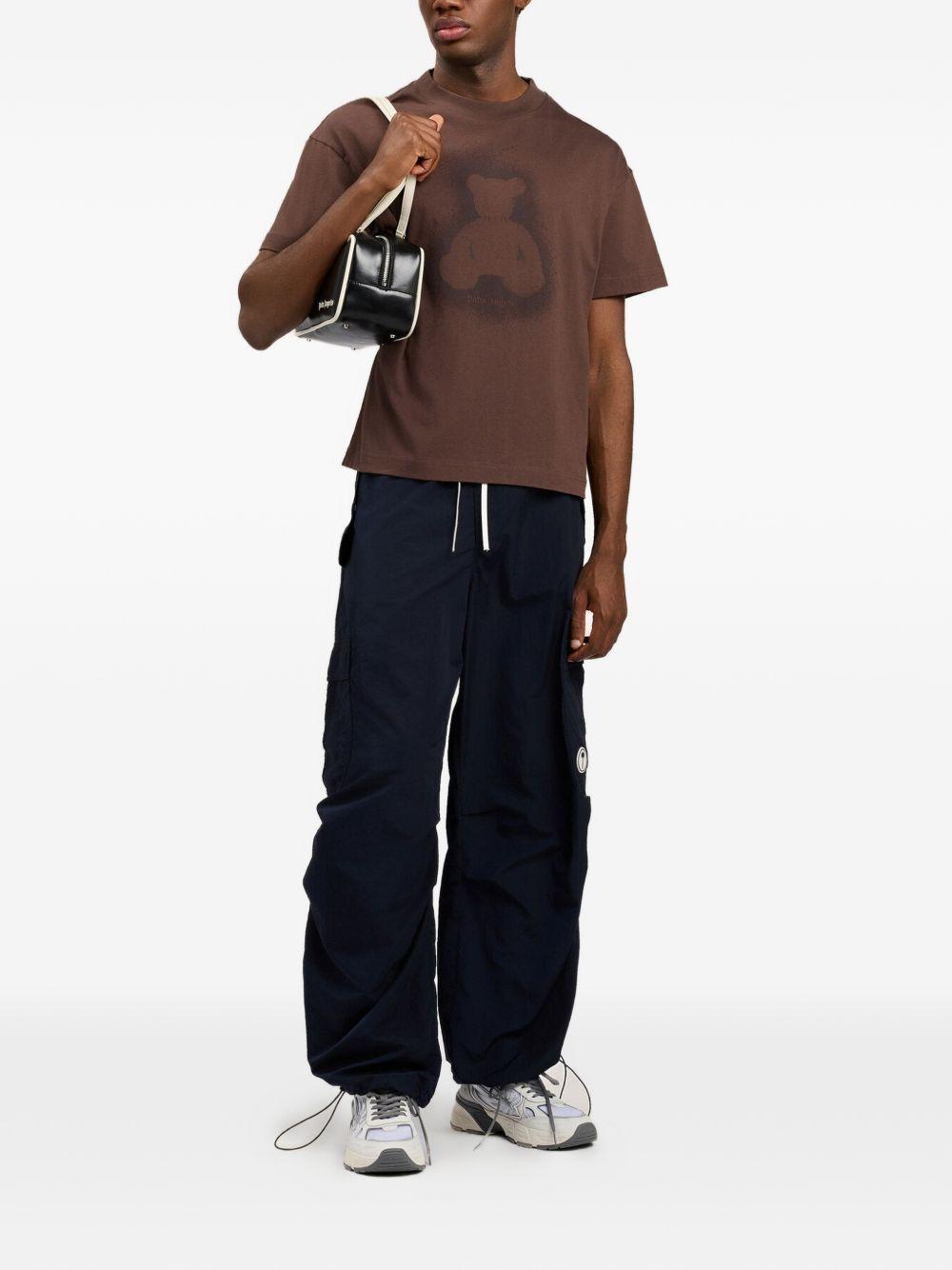 Spray Bear T-Shirt PMAA109S26JER001 606E BROWN PALM ANGELS 