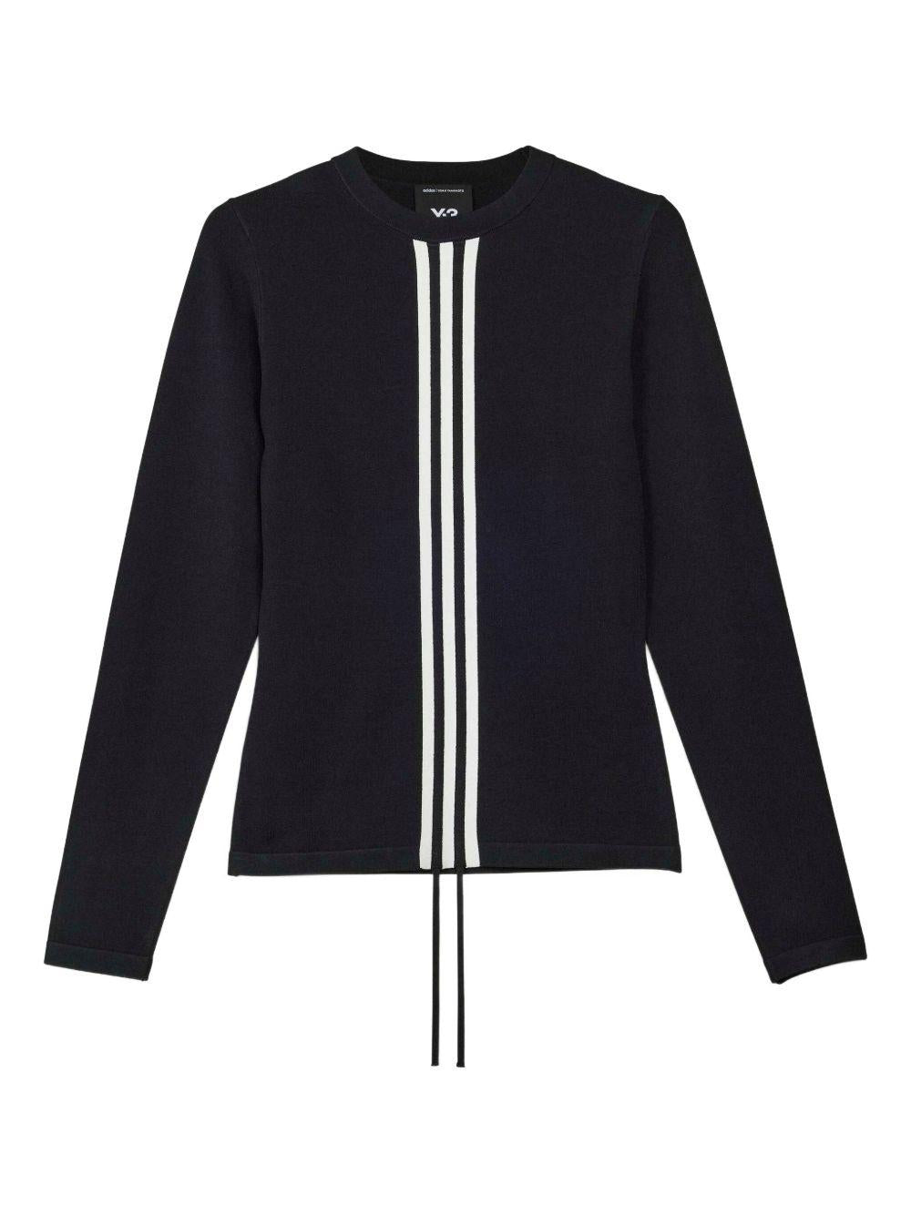 Felpa a maniche lunghe con righe KB3692 BLACK Y-3 