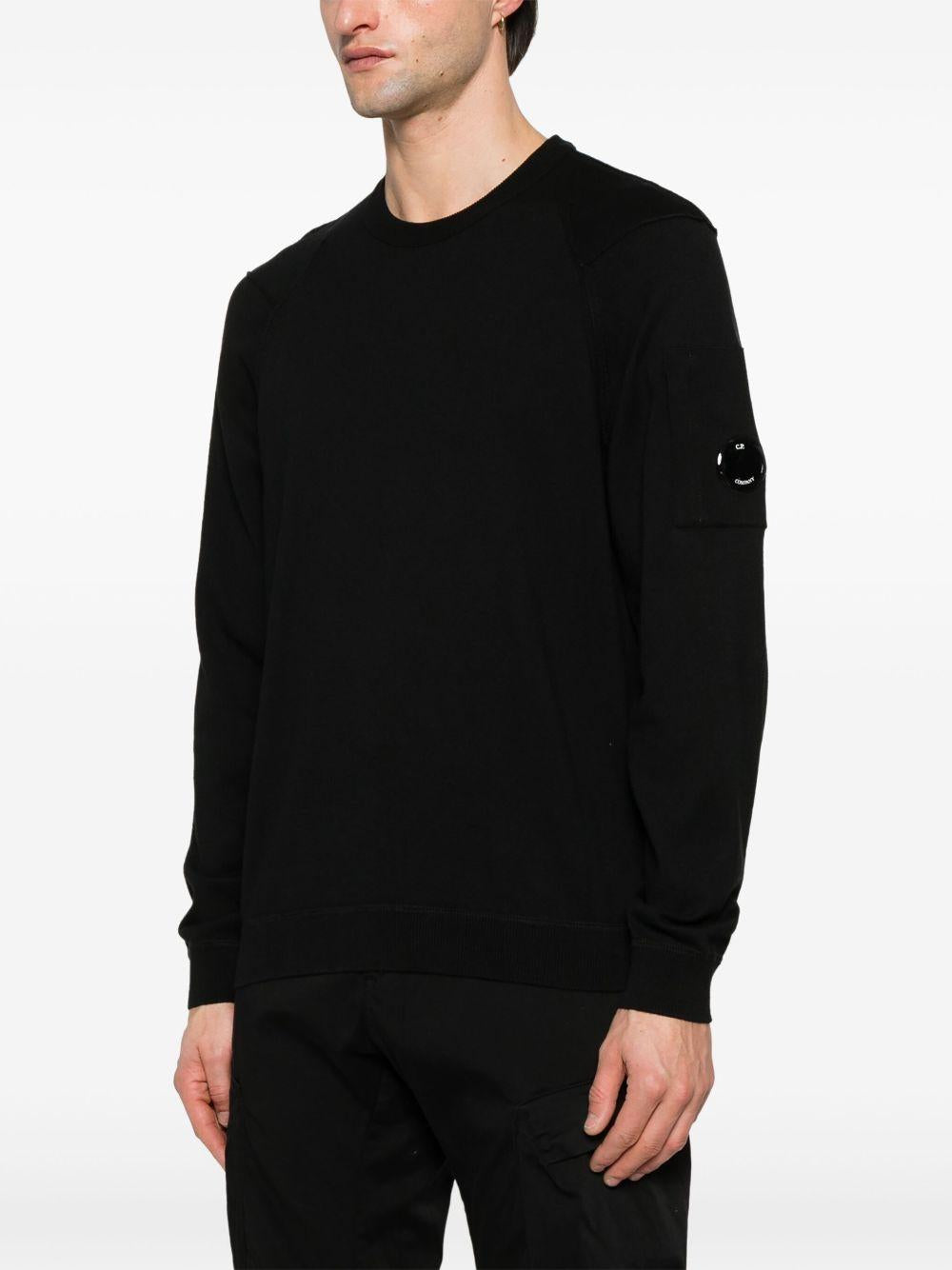 Sea Island Crewneck Lens Knit 18CMKN026A004037A 999 BLACK CP COMPANY 