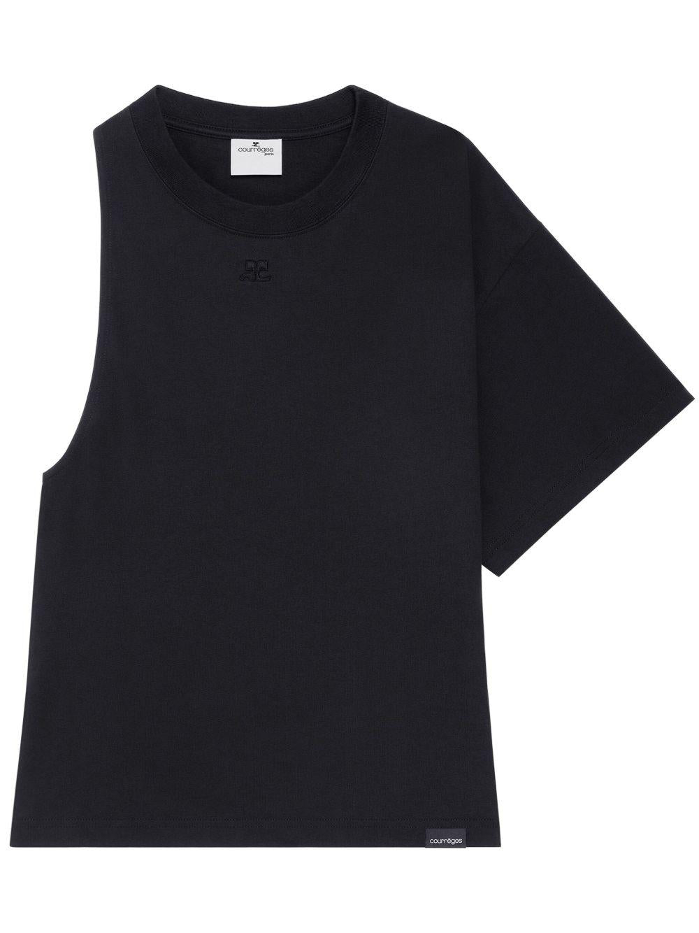Scuba One-sleeve T-Shirt 225JTS201JS0107 9999 BLACK COURREGES 
