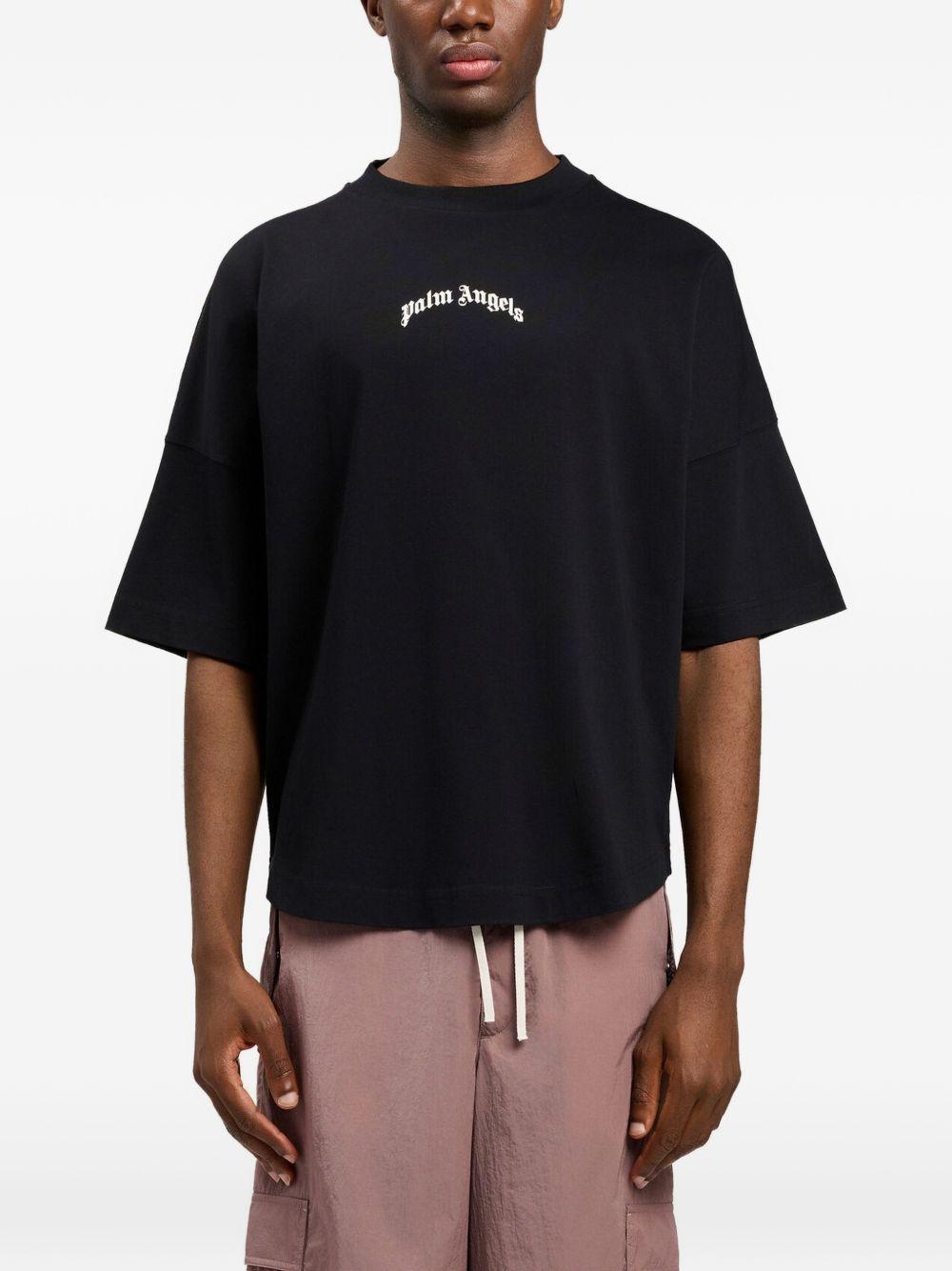 Classic Logo Over T-Shirt PMAA10BS26JER007 1003 BLACK OFF WHITE PALM ANGELS 