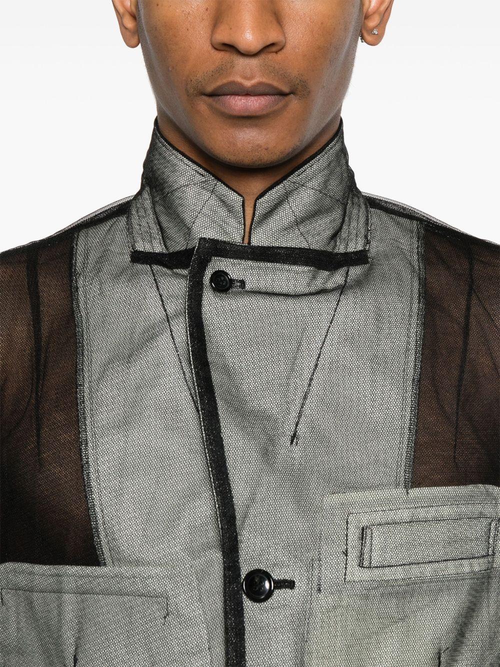 Black Nylon Tulle Long Blazer POJ064 1 BLACK COMME DES GARCONS HOMME PLUS 