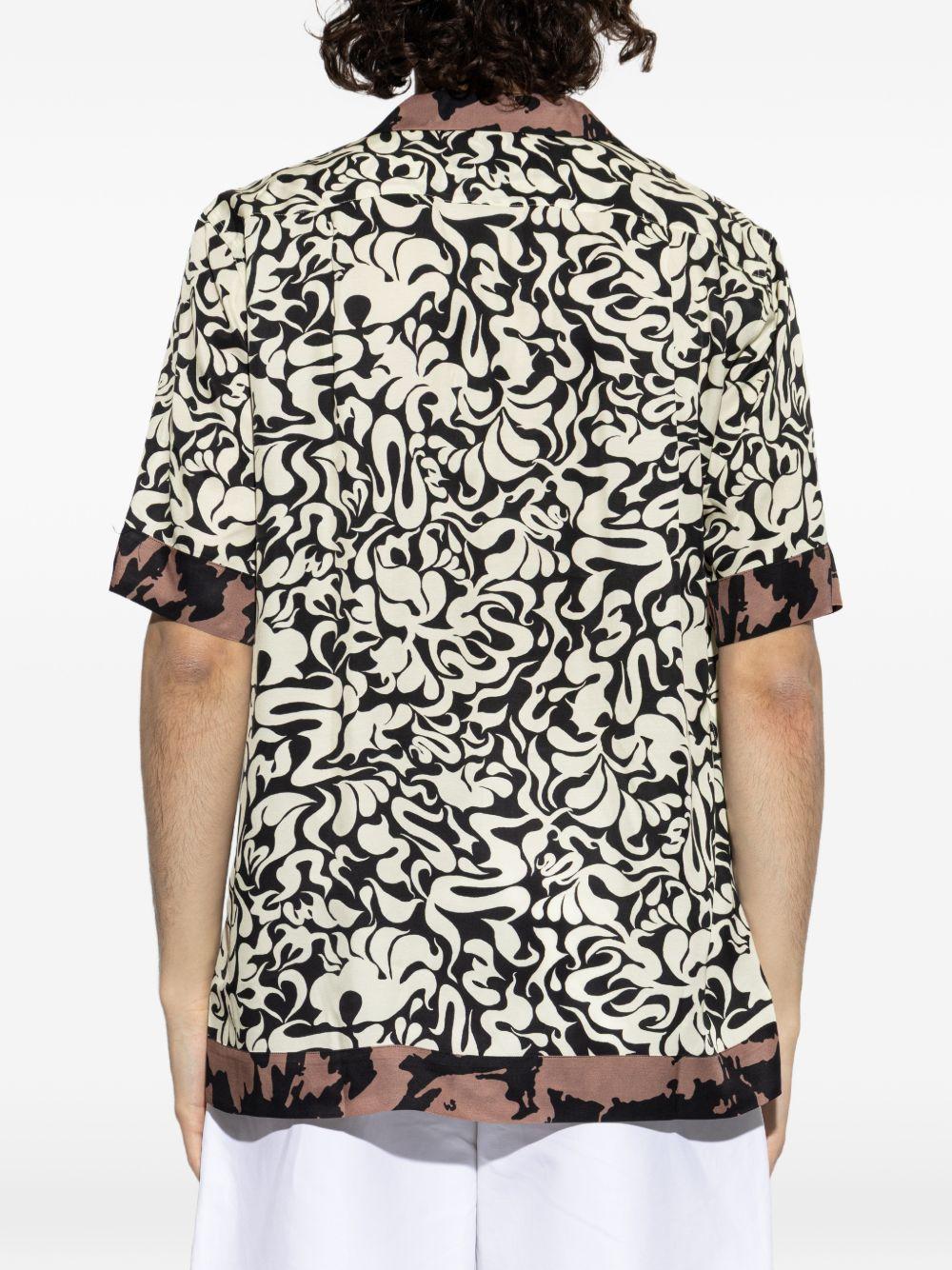 Boxy Viscose Shirt CARLTONE3084 900 BLACK DRIES VAN NOTEN 