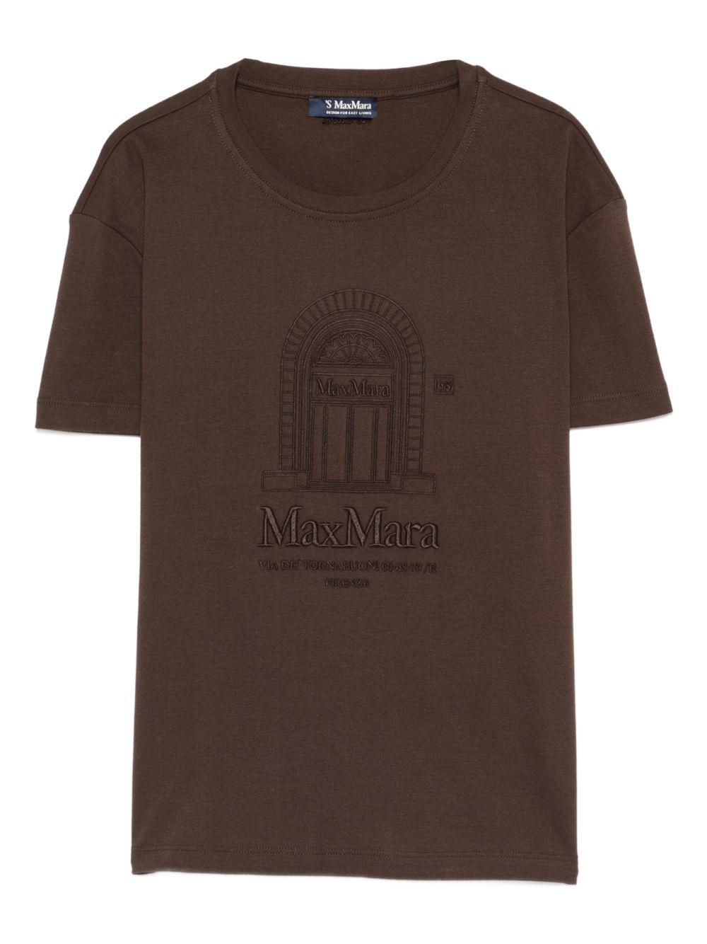 T-Shirt In Cotone SMMBELLA 004 BROWN S MAX MARA 