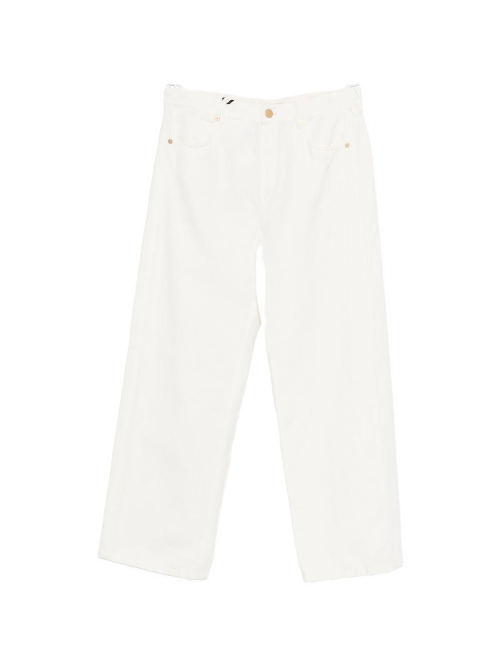 Pantaloni In Drill Di Cotone Leggero SMMONORATA 001 BIANCO S MAX MARA 
