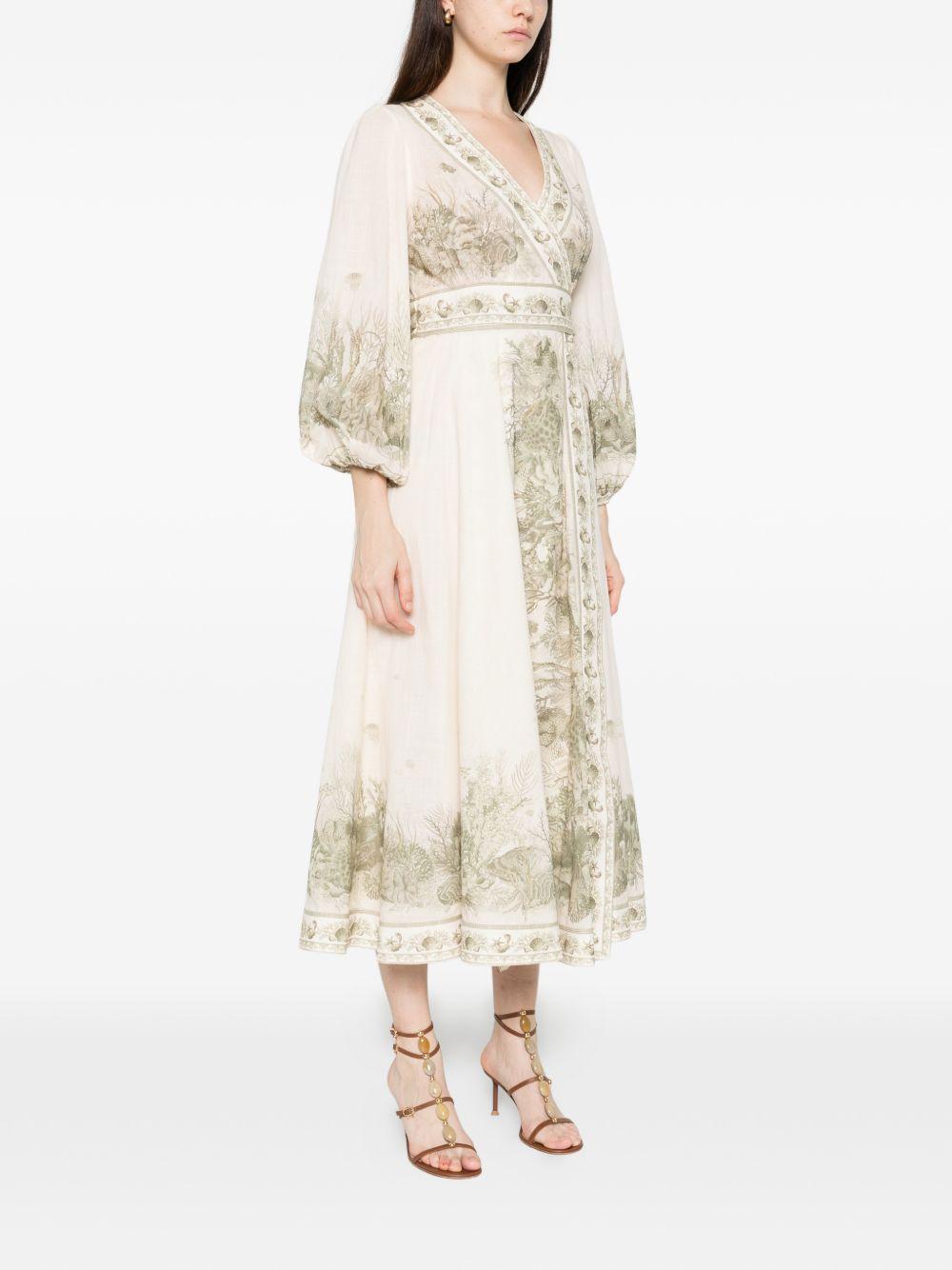 Wanderlust Wrap Midi Dress 2456DRS262 KHAKI TOILE ZIMMERMANN 