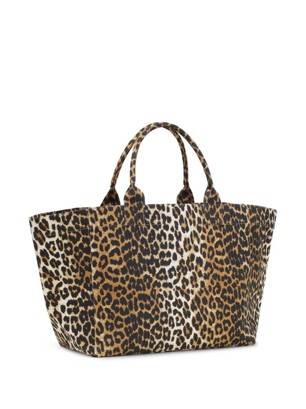Shopper XXL Print A5822 943 LEOPARD GANNI 