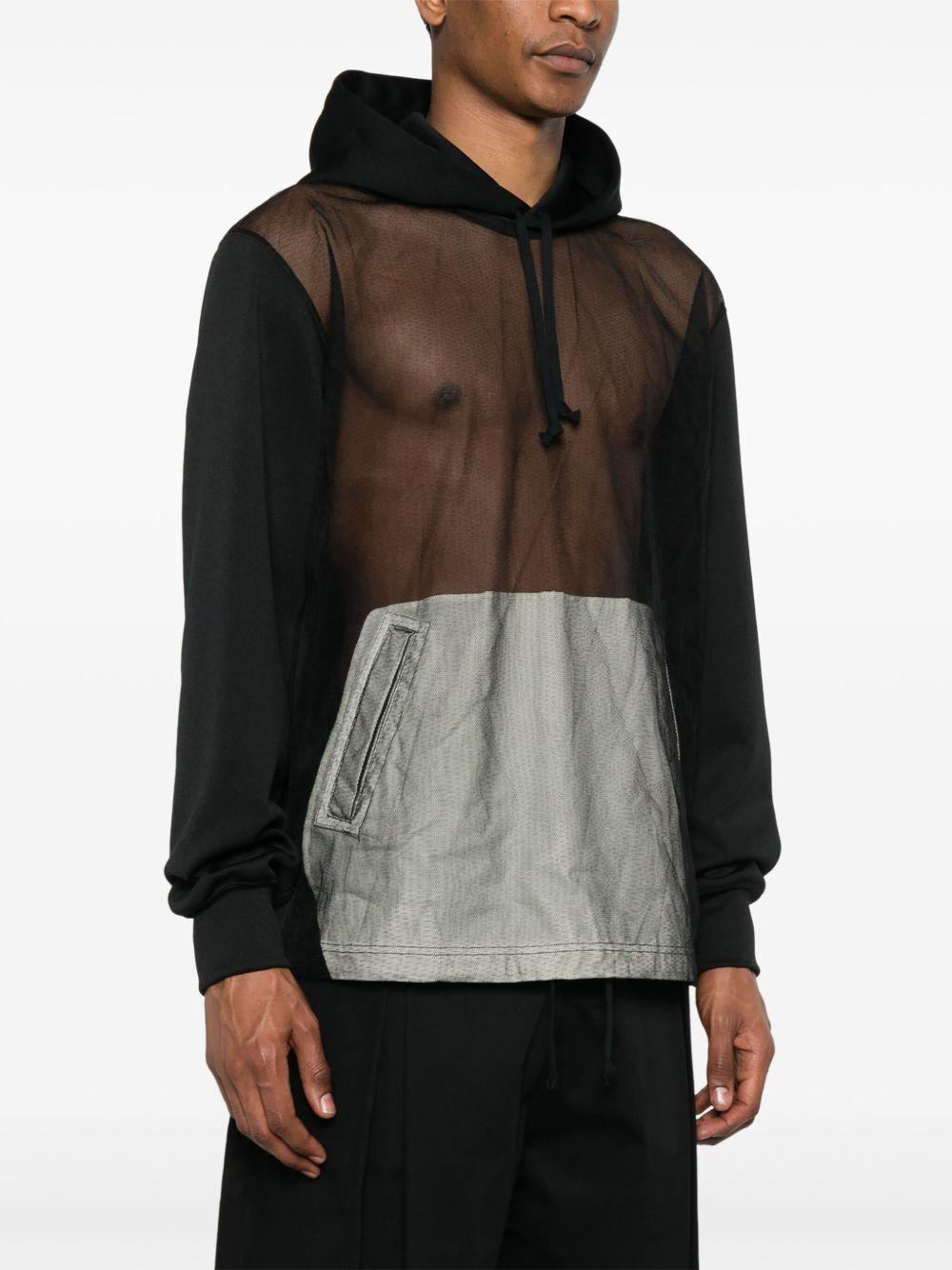 Mesh Hoodie POT030 1 BLACK BLACK COMME DES GARCONS HOMME PLUS 