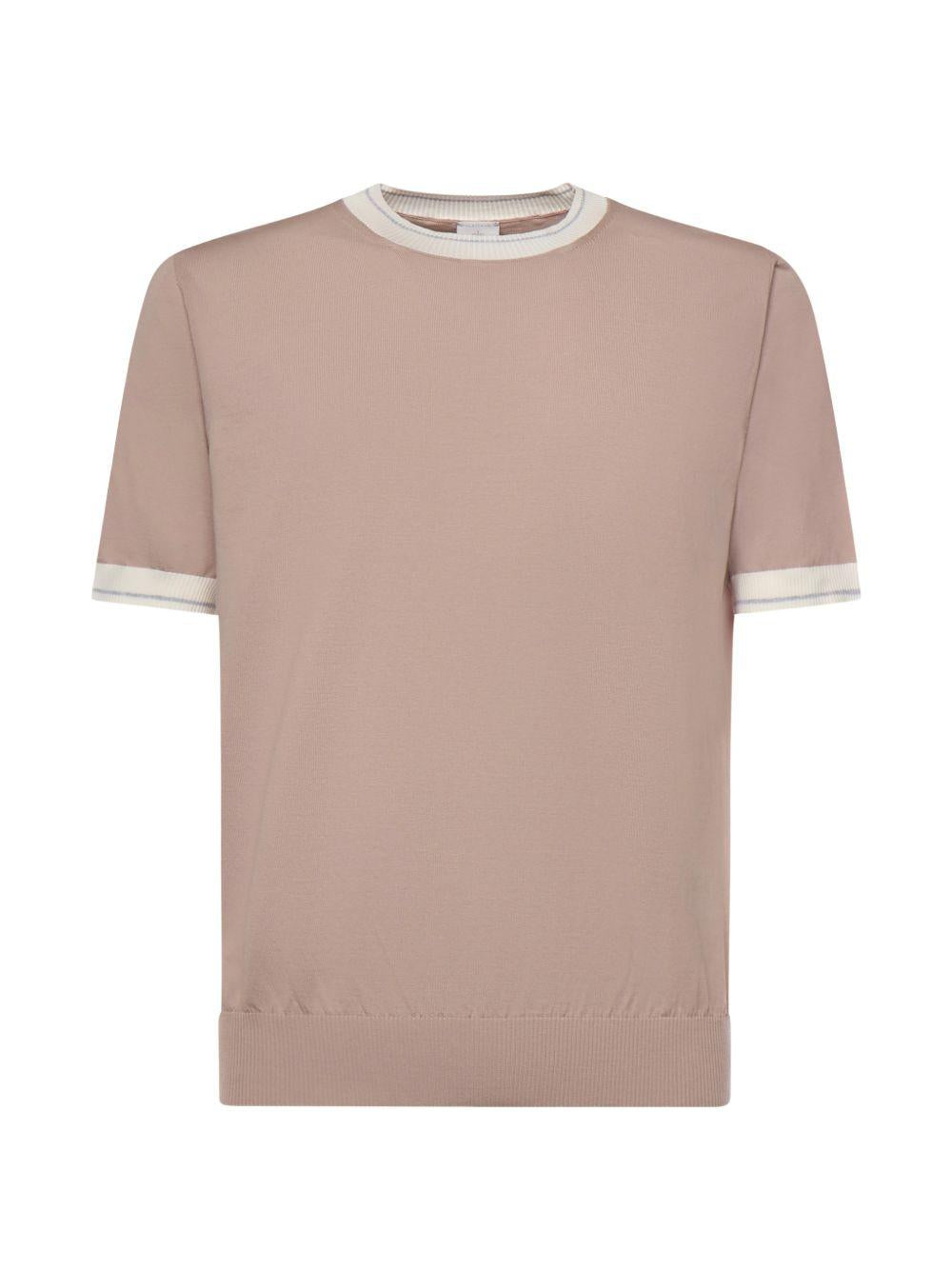 Maglia girocollo in cotone M76MAGM19MAG0M013 260113 CIPRIA BIANCO GRIGIO ELEVENTY 