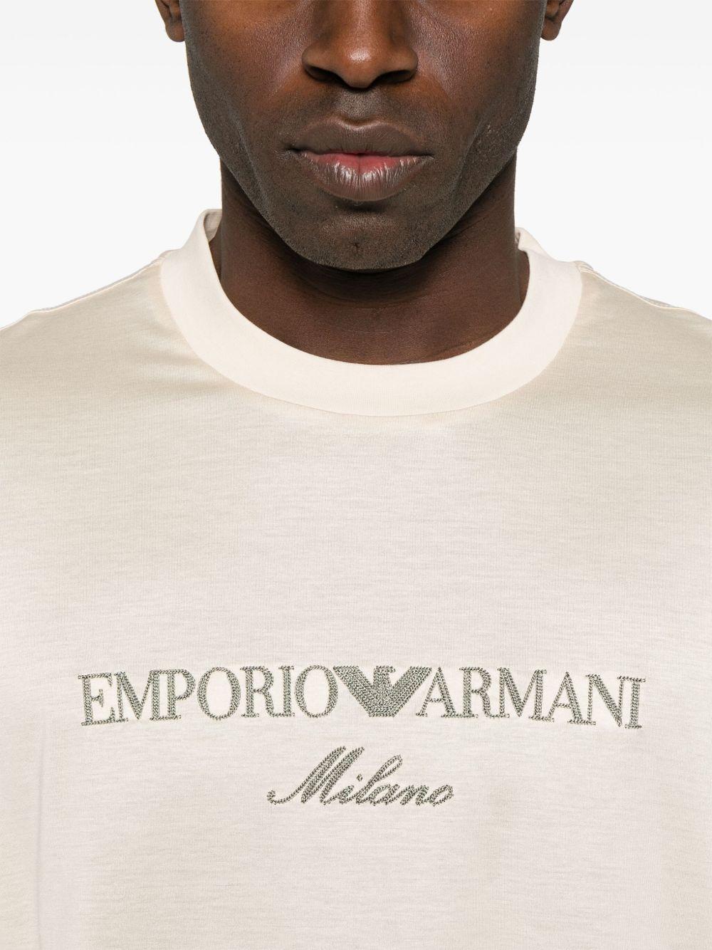 T-shirt con logo ricamato EM001033AF10017 M1052 EMPORIO ARMANI 