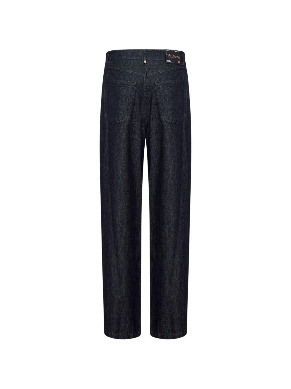 Jeans dritti in denim di cotone SMMLAVINIA 001 BLUE S MAX MARA 