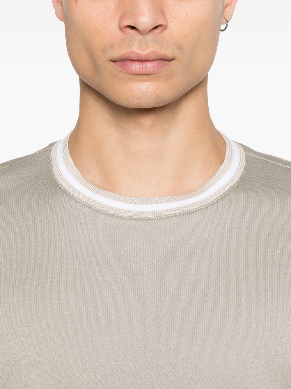 T-shirt girocollo in jersey di cotone M75TSHM13TES0M291 070301 VERDE TORTORA BIANCO ELEVENTY 
