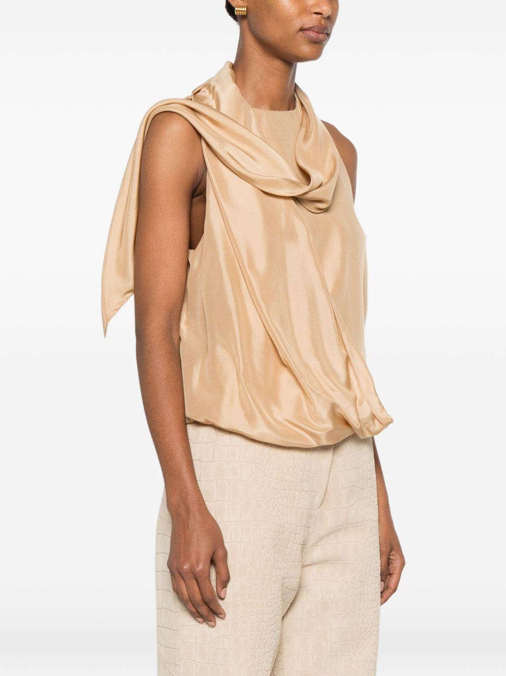 Top in seta A08070116 0081 BEIGE ALBERTA FERRETTI 