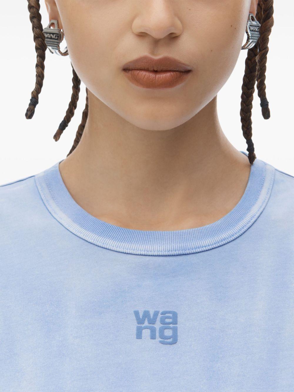 Puff logo shrunken tee 4CC3241521 450B WASHED PALE BLUE ALEXANDER WANG 