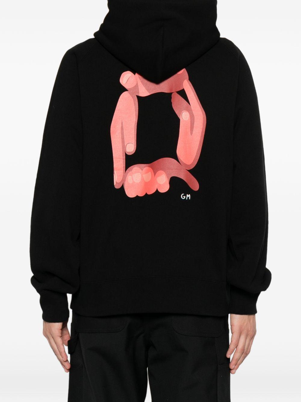 Geoff Print Hoodie 2601123S 001 BLACK SACAI 