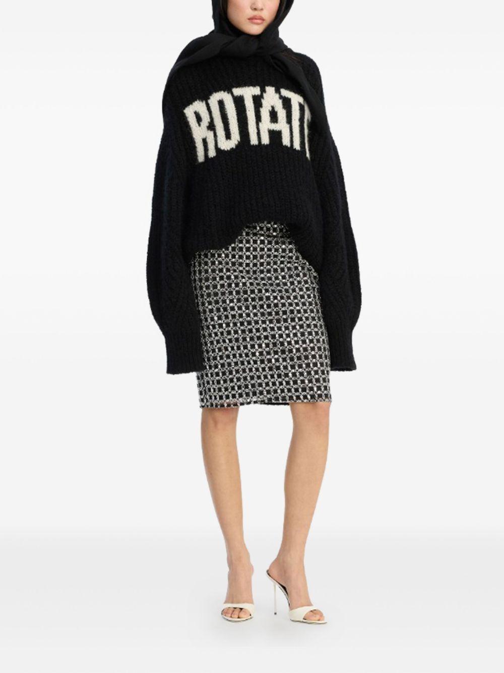 Beaded Long Mini Skirt Black 115453100 100 BLACK ROTATE 