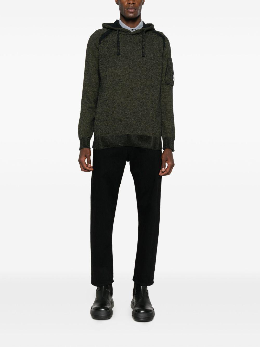 Fleece Knit Hooded Sweater 19CMKN254A006170A 652 CAPERS CP COMPANY 