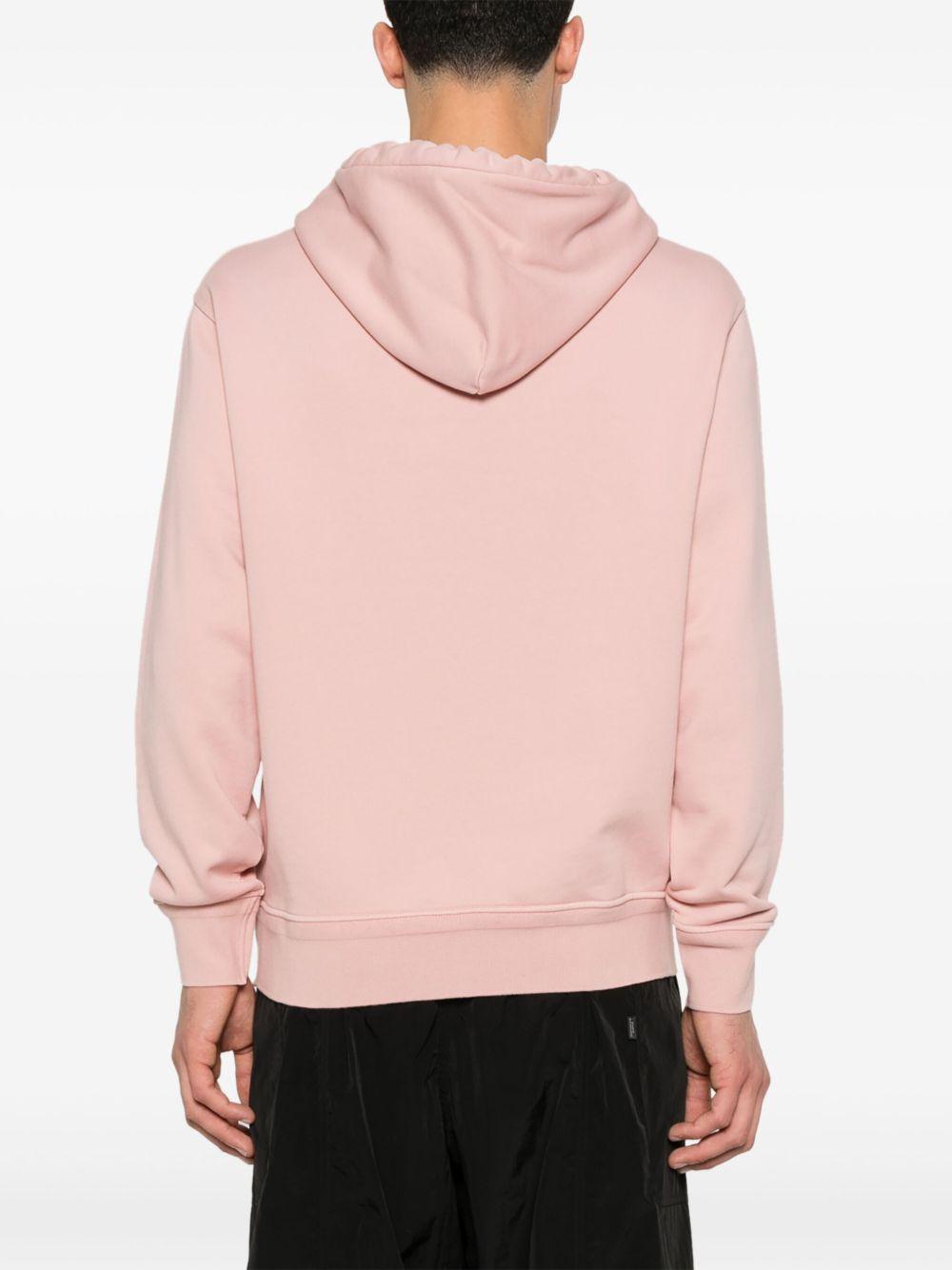 Cotton Diagonal Fleece Resist Dyed Hooded Logo Sweatshirt 18CMSS099B110044R 520 MISTY ROSE CP COMPANY 