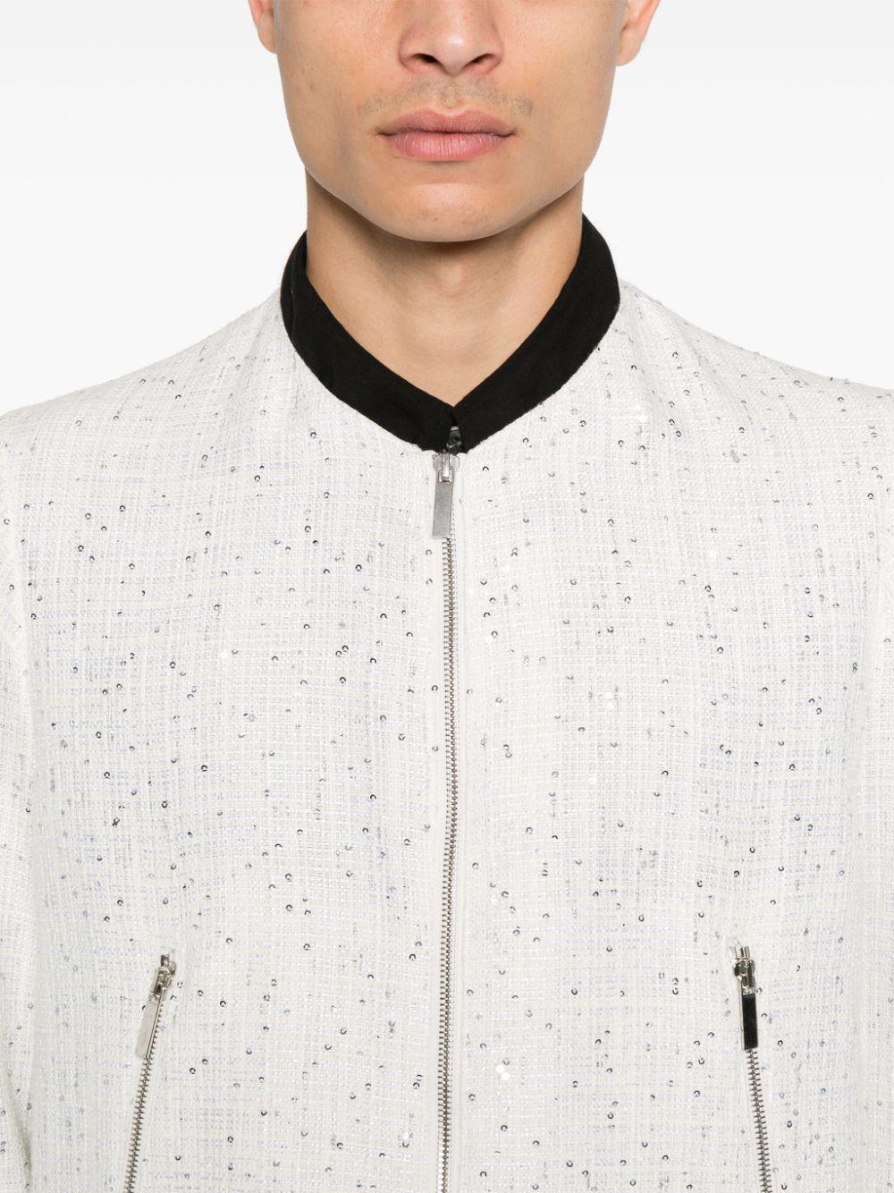 Bomber N°36 Intrecciato Paillettes Bianco SS25N36 INTRECCIATO PAILETTES BIANCO SAPIO 