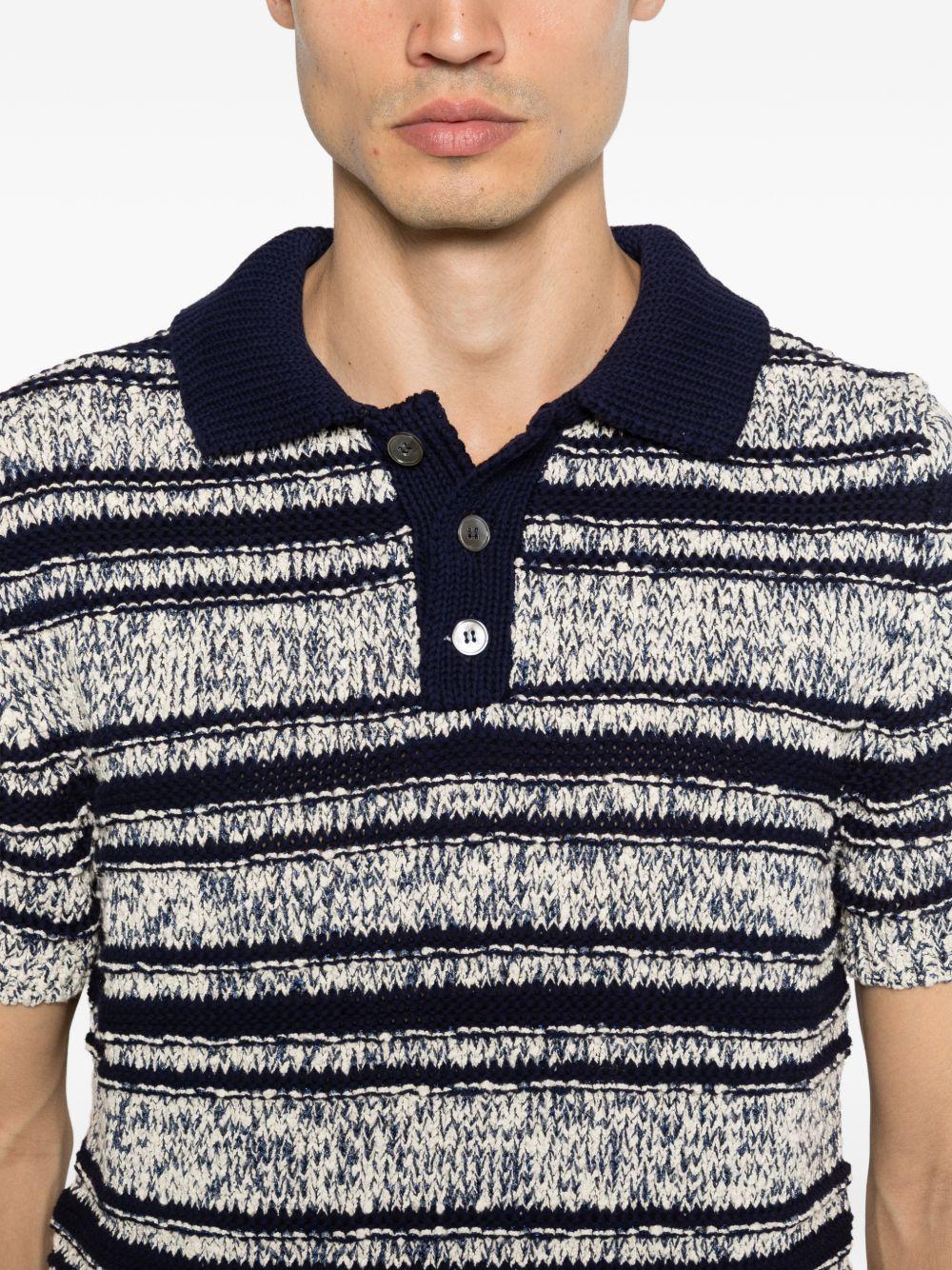 Polo in maglia mouliné a righe B9AB0045 436 NAVY AMARANTO 