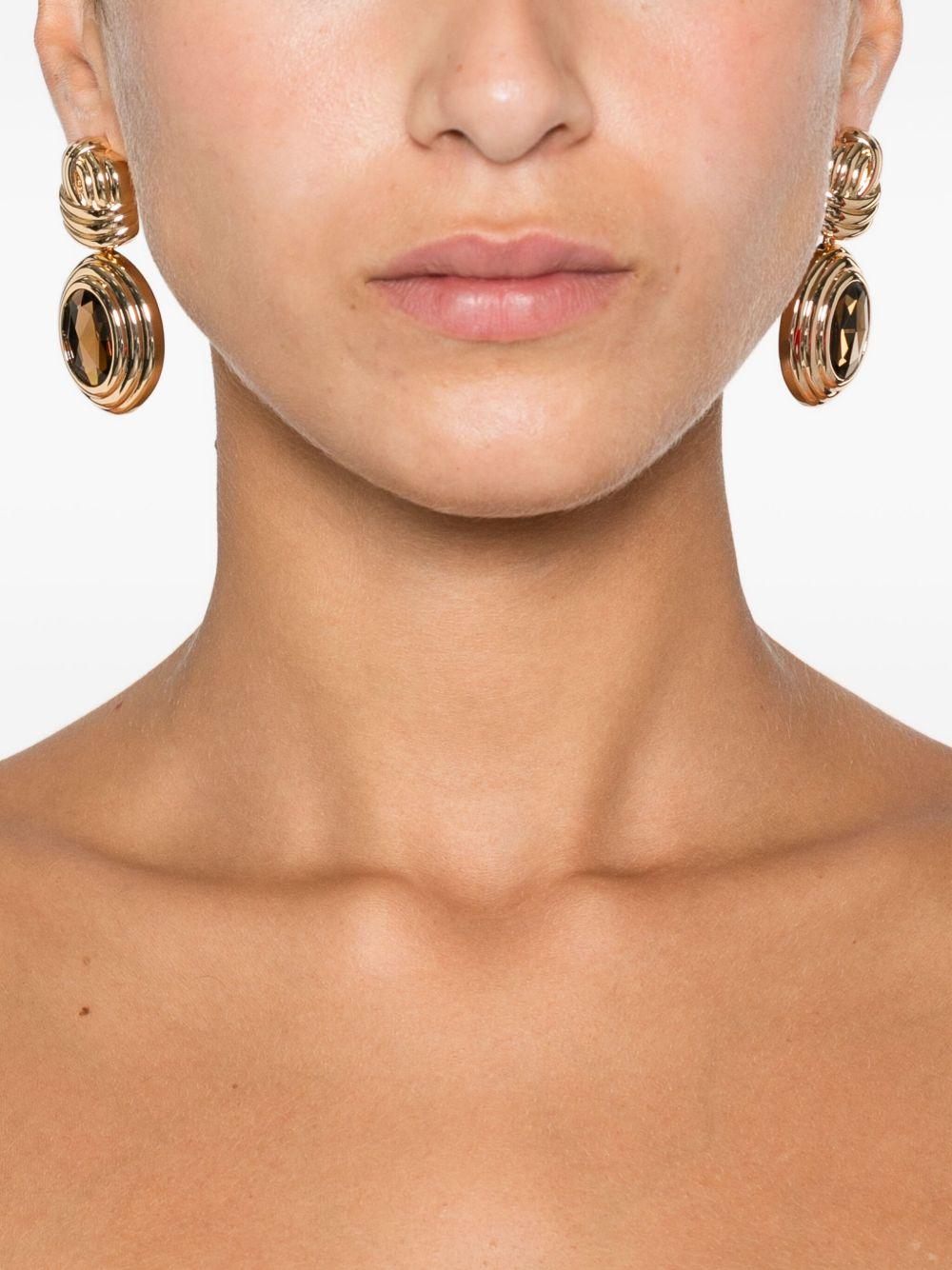 Gold Knot Tiered Amber Earrings AW25611EGD GOLD SELF-PORTRAIT 