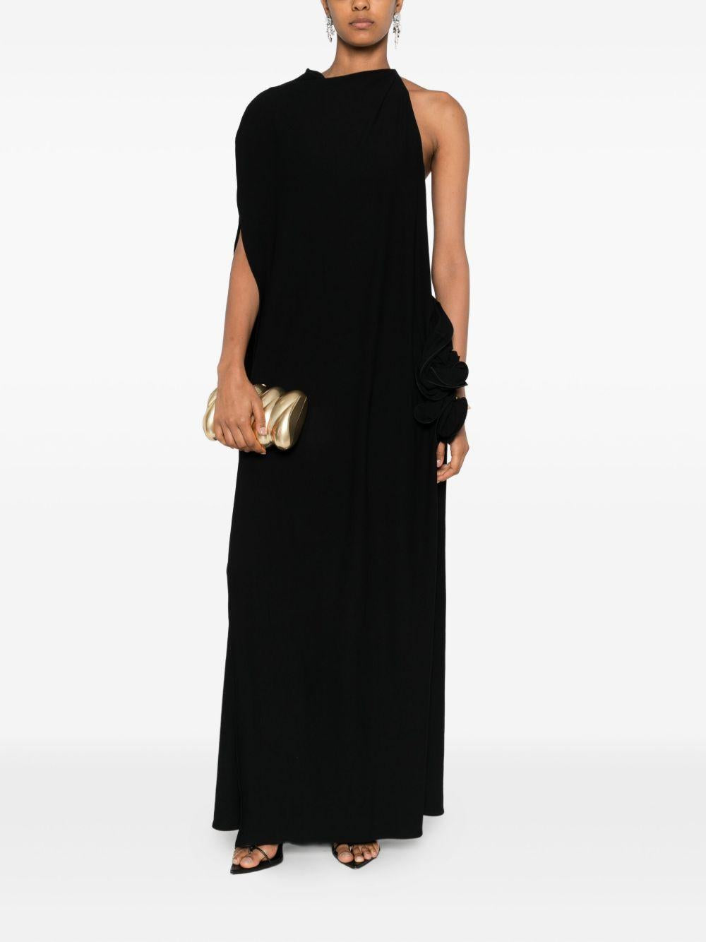 One-shoulder cape maxi dress 336725 BLACK MAGDA BUTRYM 