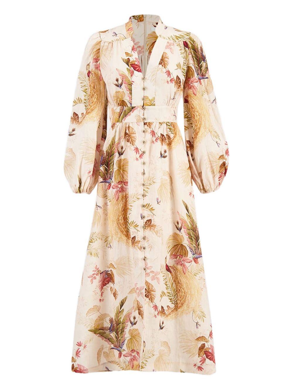  5146DSS253 CREAM PALM FLORAL ZIMMERMANN 