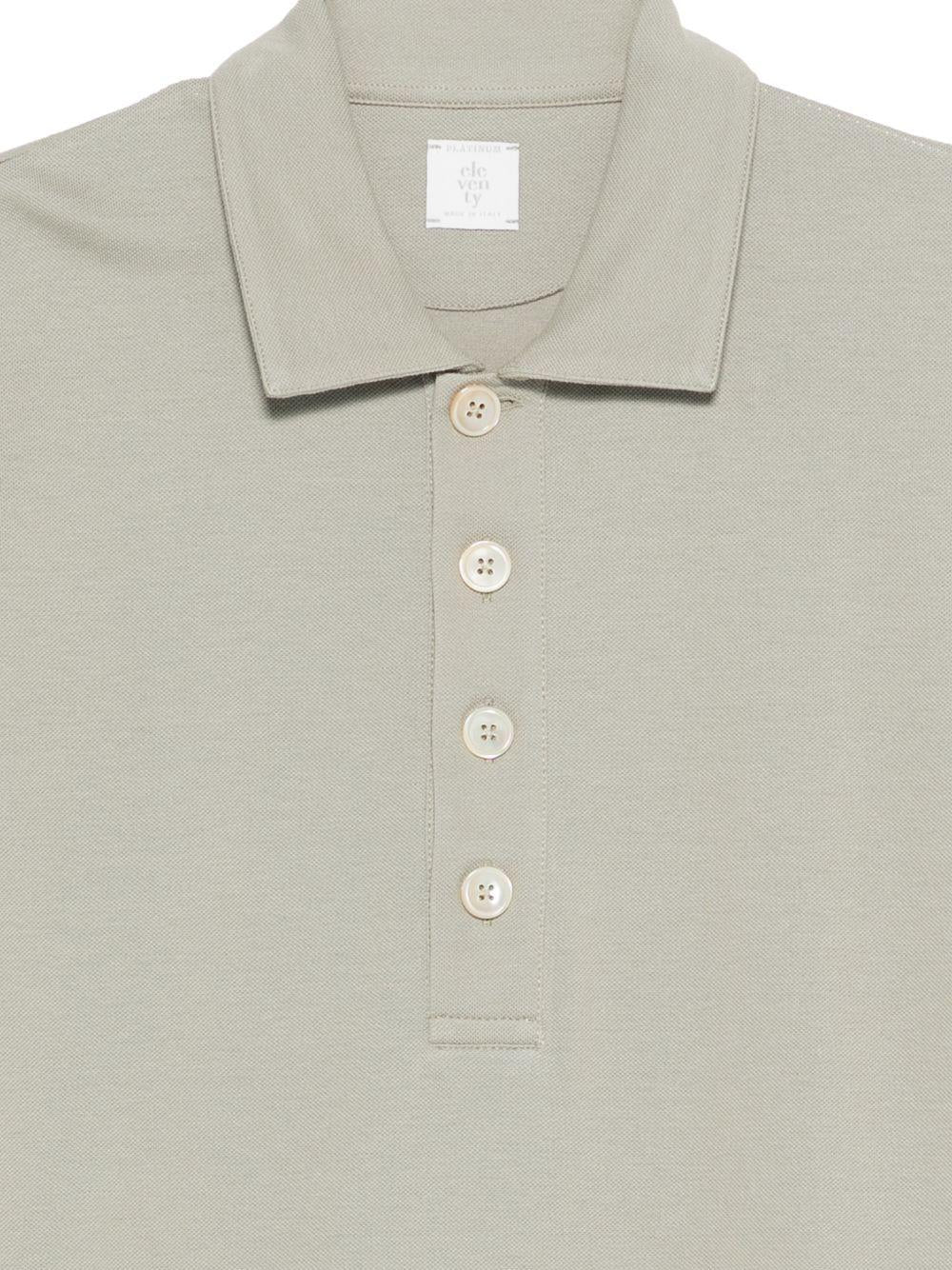Polo manica corta in piquet di cotone M75POLM05TES0M120 07 MILITARY ELEVENTY 