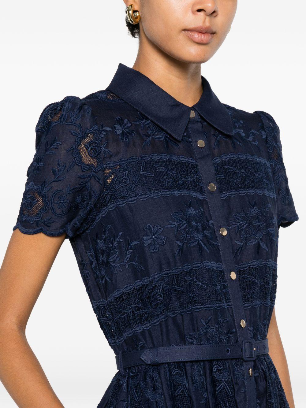 Abito midi blu navy PF26105MAN NAVY SELF-PORTRAIT 
