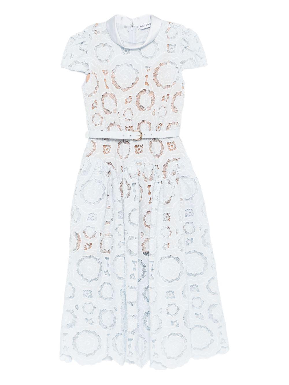 Abito Midi In Pizzo RS26167MBBL BLUE SELF-PORTRAIT 