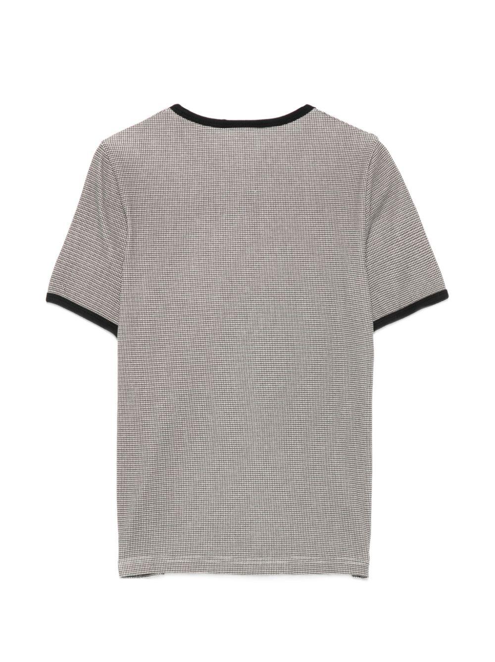 Signature Contrast T-shirt 126JTS017JS0223 B217 HOUNDSTOOTH BLACK COURREGES 