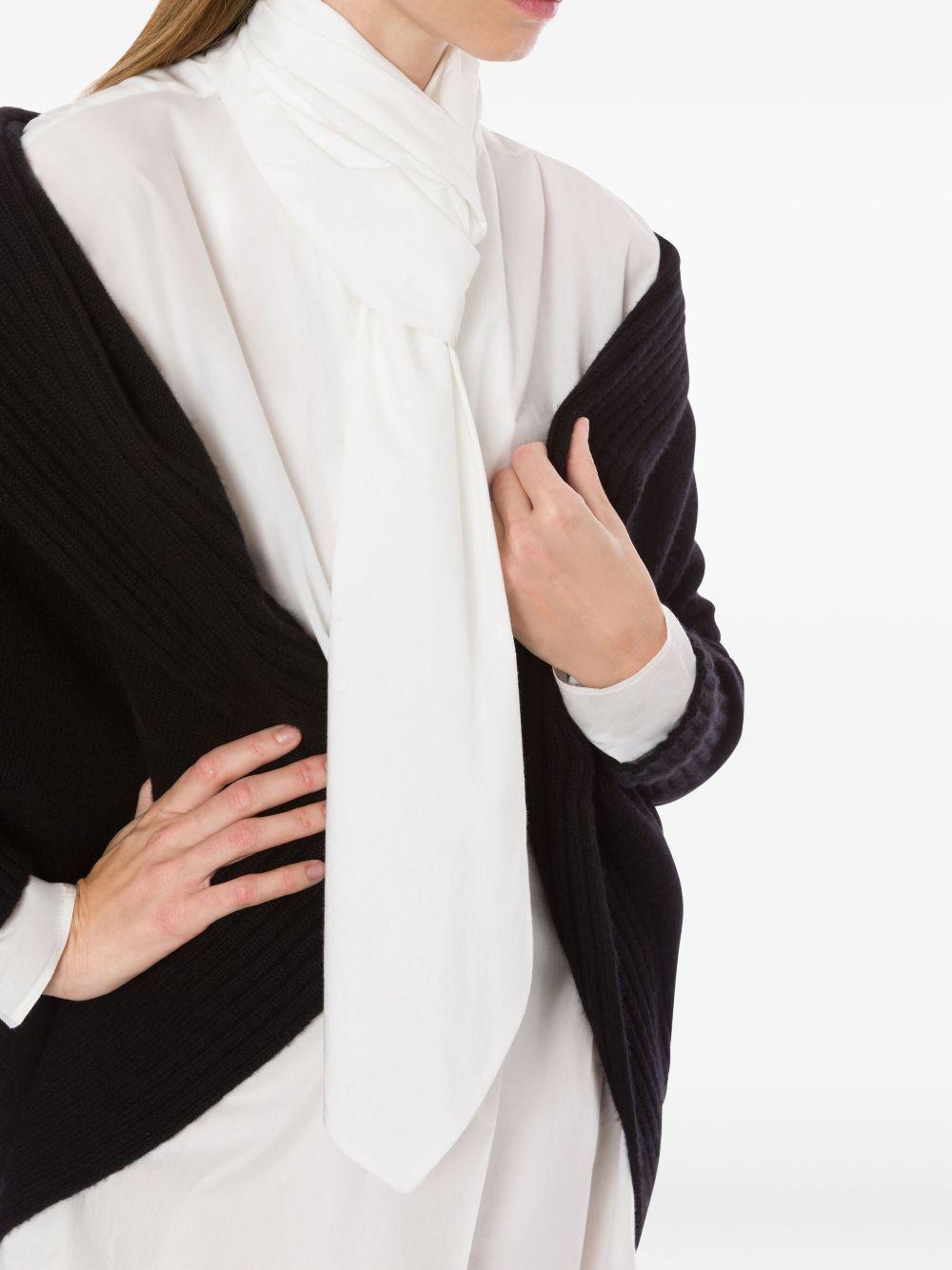 Camicia in popeline di cotone con nodo alla cravatta 252U02216628 0001 BIANCO ALBERTA FERRETTI 