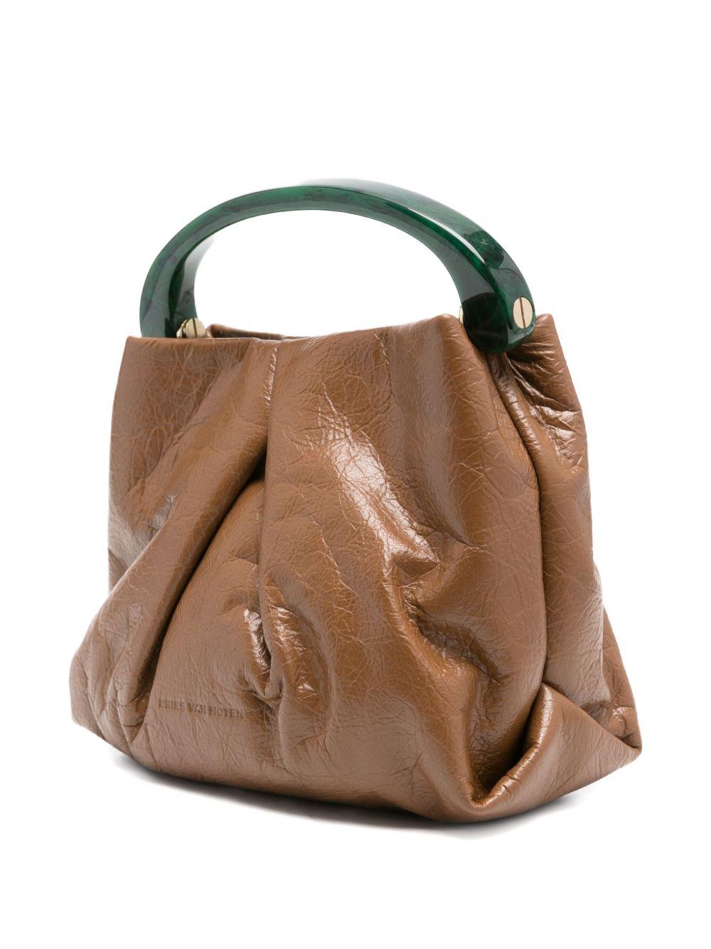 Small Pleated Leather Bag BW252CRISP709150 712 TAN DRIES VAN NOTEN 
