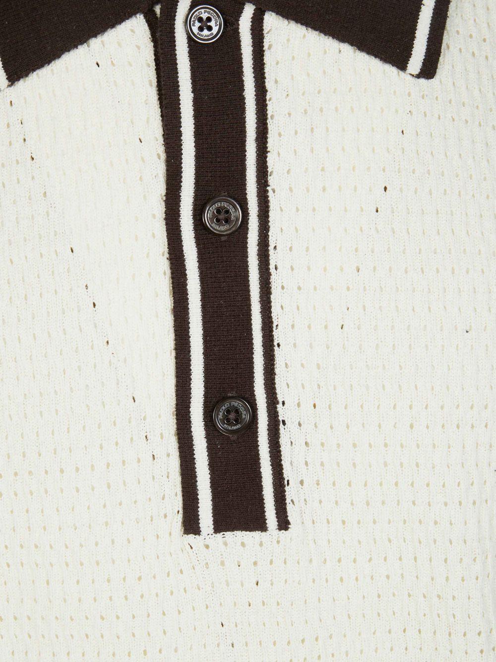 Diagonal Polo Shirt with Contrast Details A020F600 1102 PAOLO PECORA 