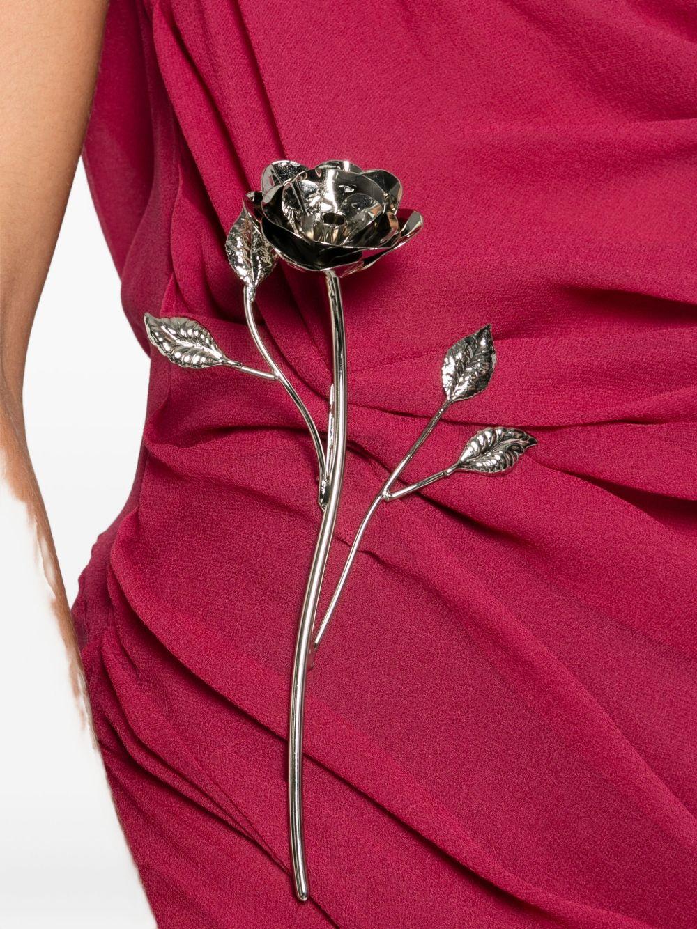 Long Dress in Semi-Transparent Silk with Draping 05FW2DR518X 18 RED GIUSEPPE DI MORABITO 