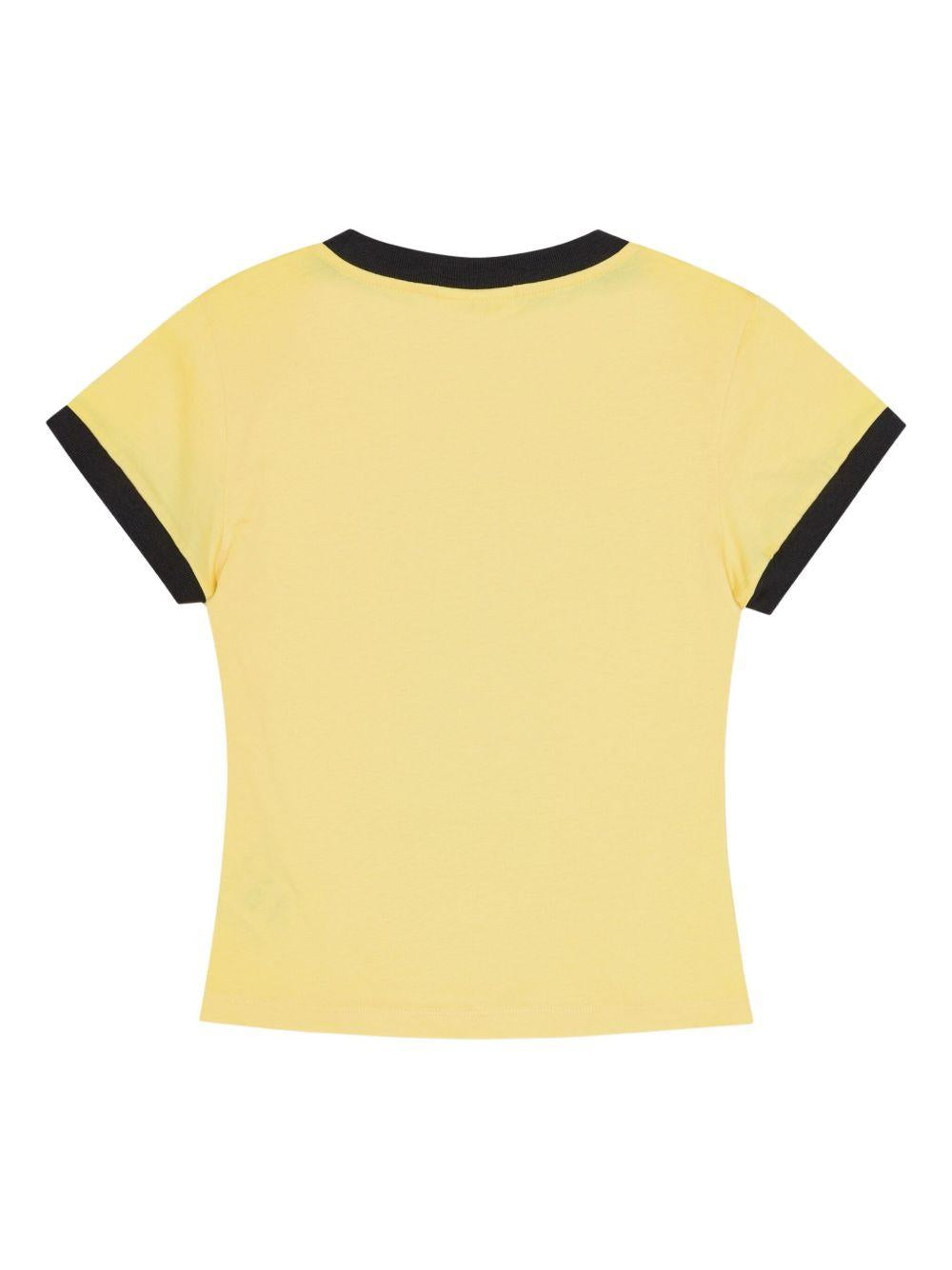 Yellow Cropped Leopard T-shirt T4256 372 MELLOW YELLOW GANNI 