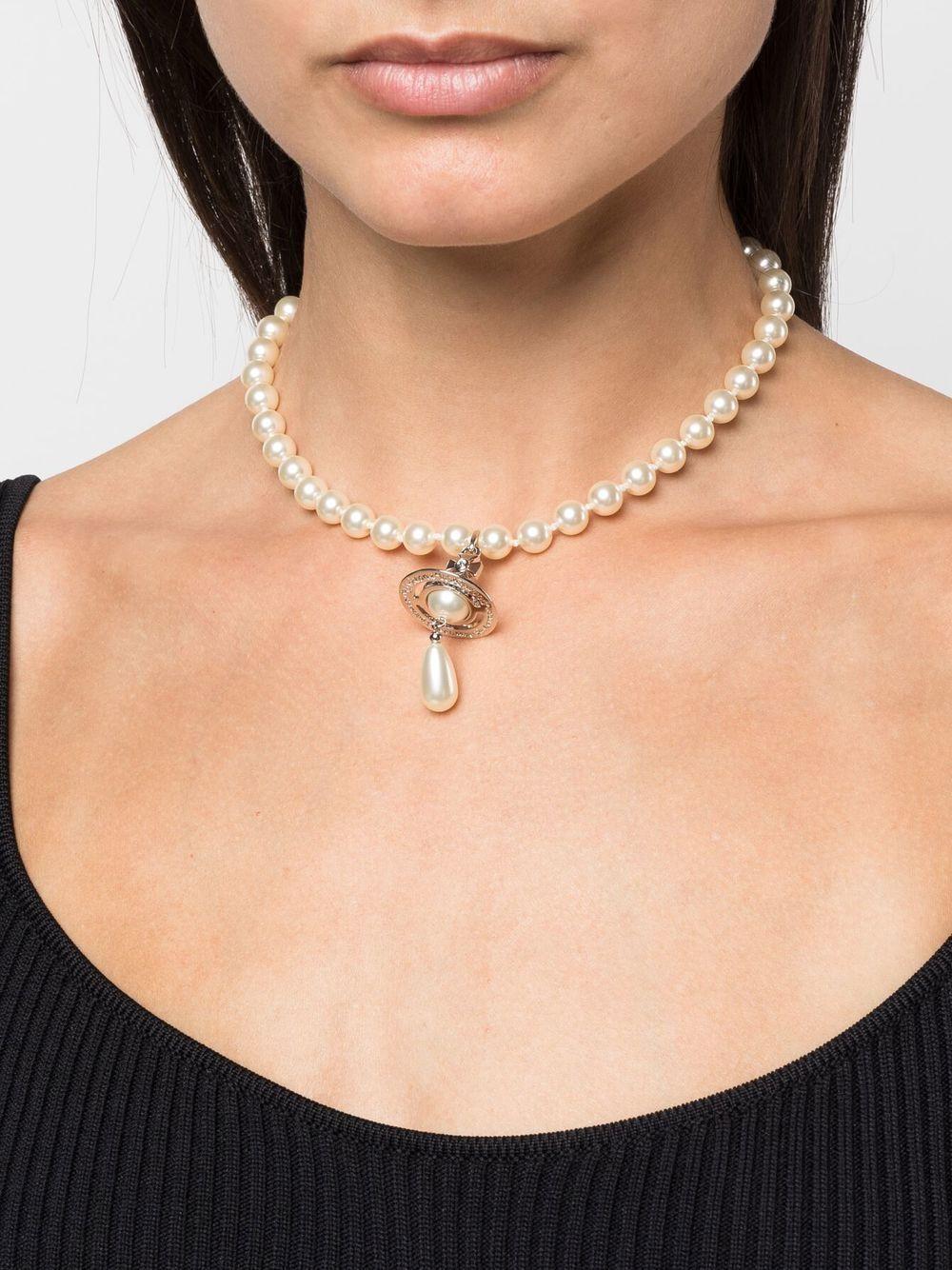 One Row Pearl Drop Choker 6303000802P128 P128 PLATINUM PEARL VIVIENNE WESTWOOD 