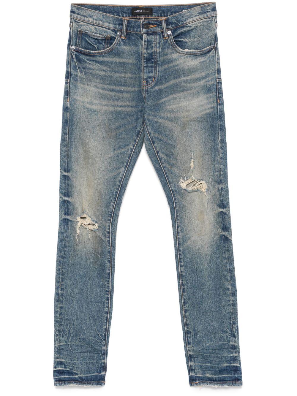 Jeans con dettagli strappati P001SNFD424 DK INDIGO PURPLE BRAND 