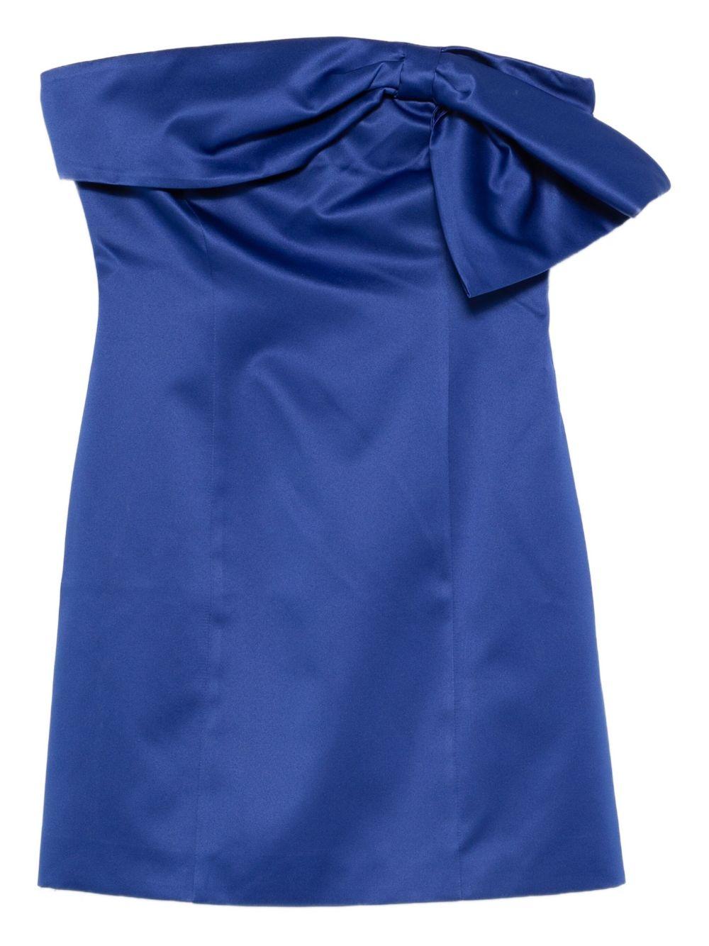 Satin Bow Mini Dress - Dark Blu 1148181587 1587 MAZARINE BLUE ROTATE 