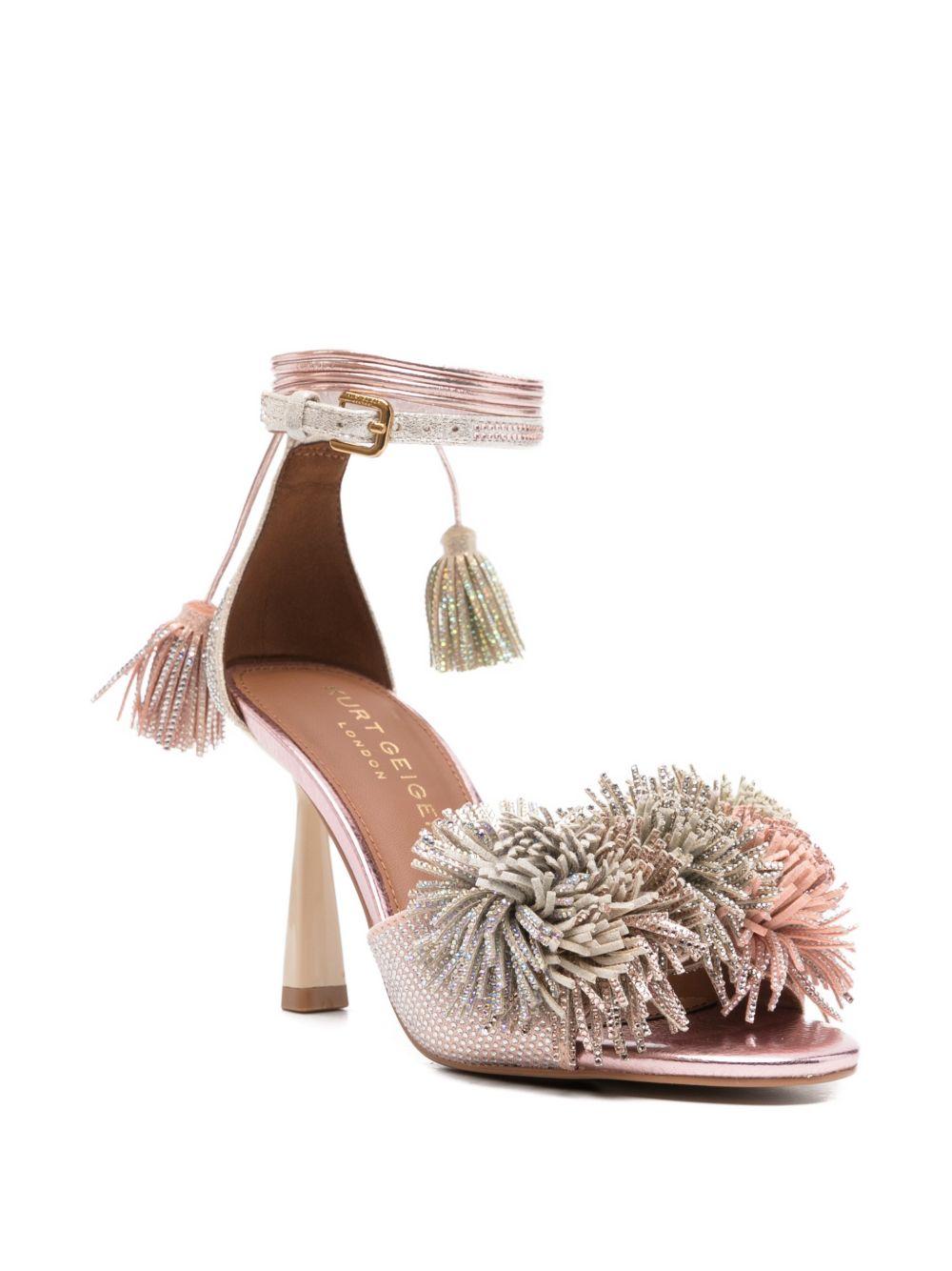Pompom-embellished heeled sandals 4366165209 870 SUEDE KURT GEIGER LONDON 