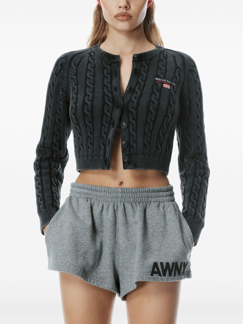 Logo running shorts 4CC2254427 021 DARK HEATHER GREY ALEXANDER WANG 