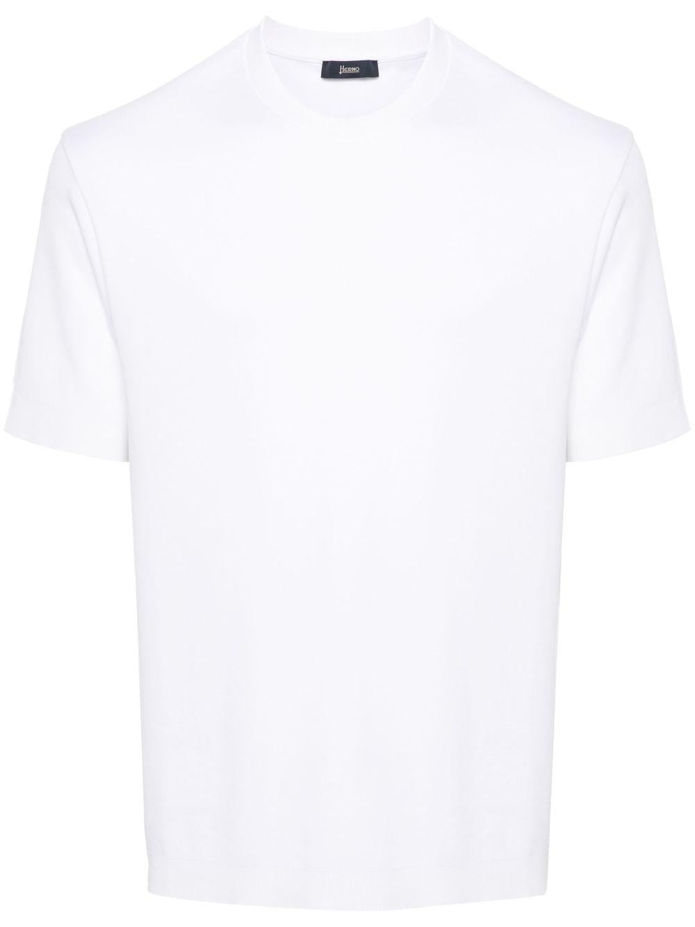 T-shirt in jersey knit effect JG000206U52059 1000 Bianco HERNO 