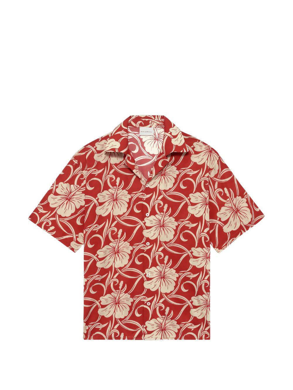 Chemise Hibiscus Monogramme KSH228CO288 RED DROLE DE MONSIEUR 