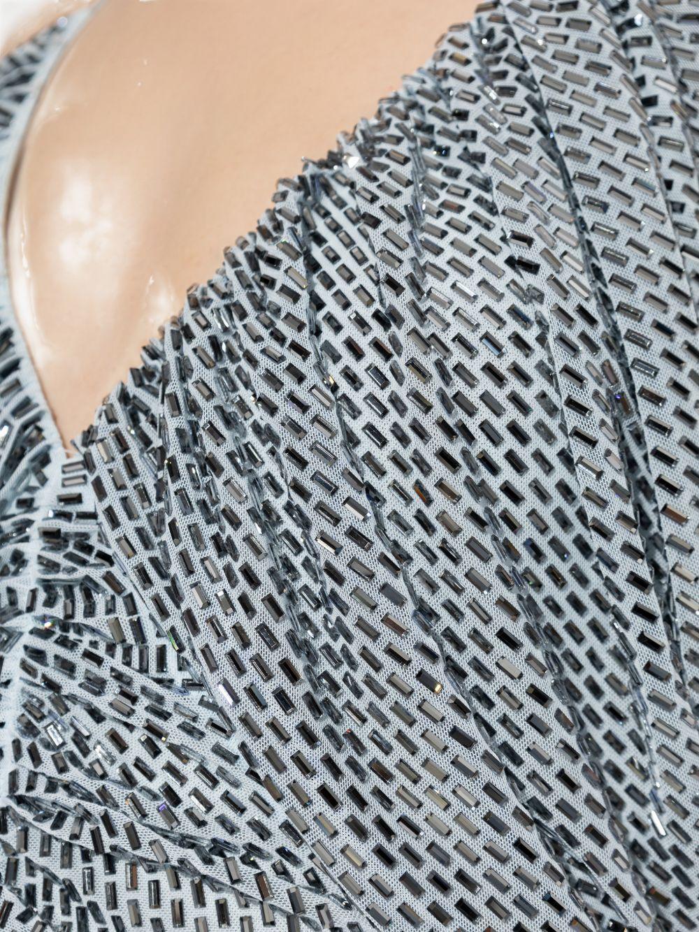 Maxi Abito In Mesh Con Cristalli SS26161XABL BLUE SELF-PORTRAIT 