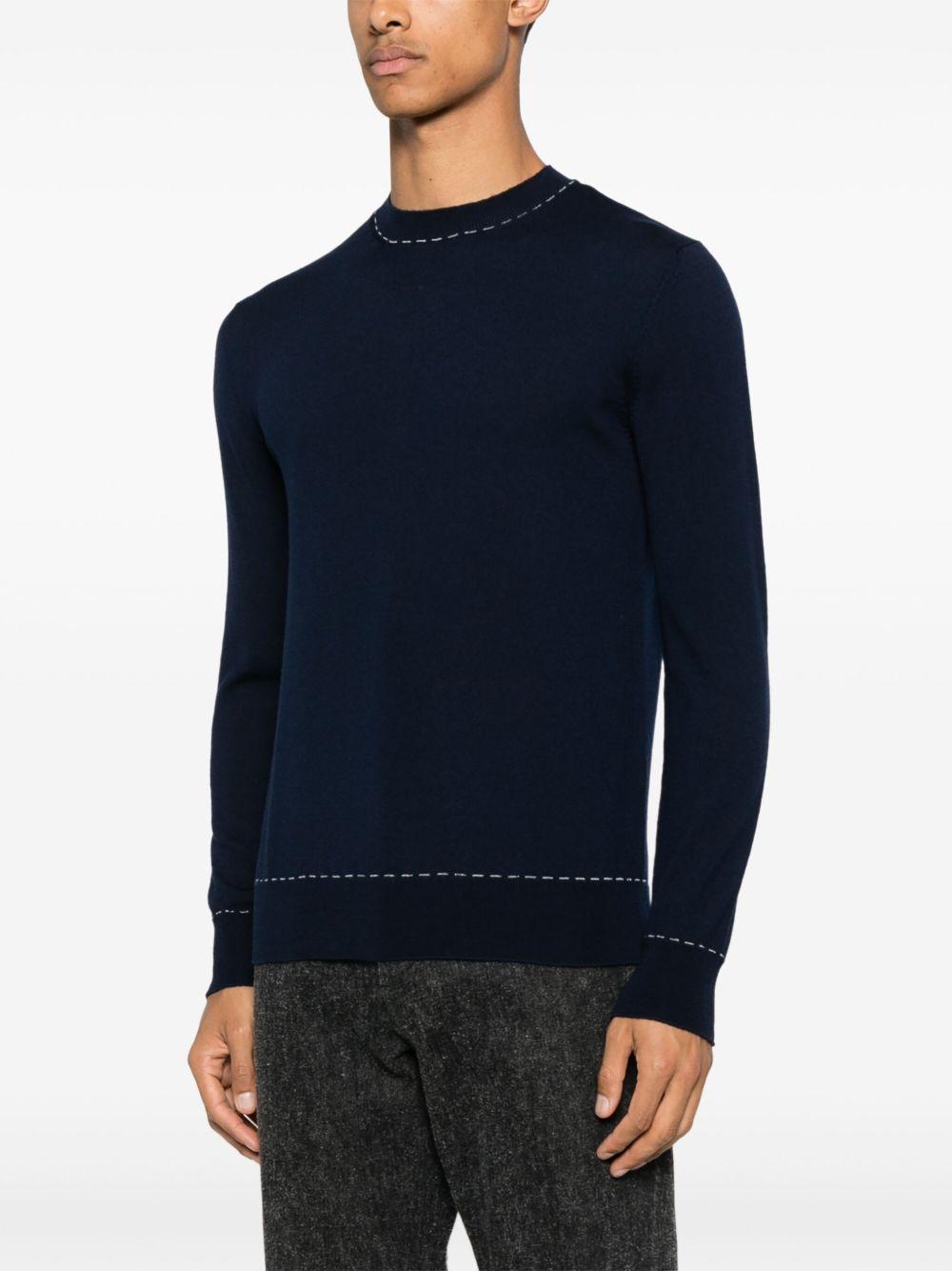 Maglione con cuciture decorative L76MAGL77MAG0L030 1102 BLUE SABBIA ELEVENTY 