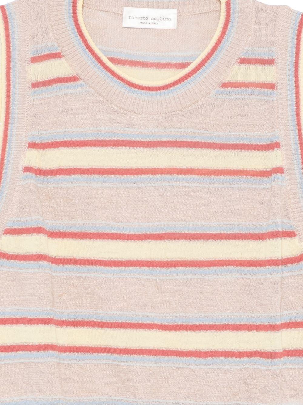 Striped tank top 261FXA07014 41 NUDE AZZURRO ROBERTO COLLINA 