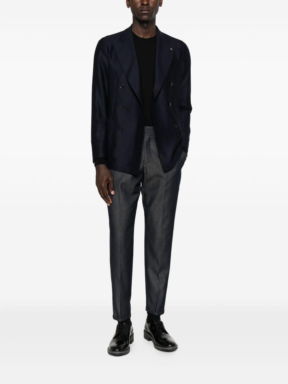 Blazer doppiopetto 1SMC20KAI150165U B1034 BLUE BARRE TAGLIATORE 