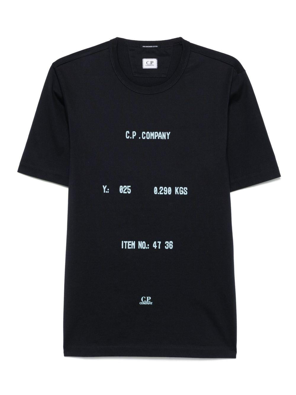 30/2 Mercerized Jersey Twisted Typographic Logo T-Shirt 18CMTS107A110301W 888 TOTAL ECLIPSE CP COMPANY 