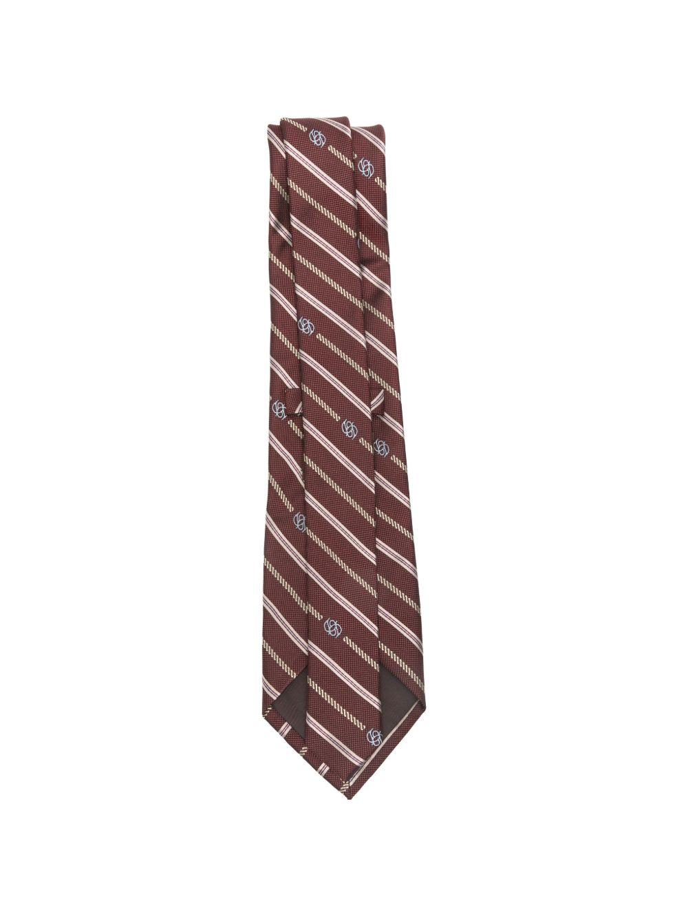 Cravate Hibiscus Monogramme KTI002SE029 DARK RED DROLE DE MONSIEUR 