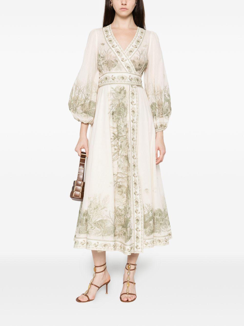 Wanderlust Wrap Midi Dress 2456DRS262 KHAKI TOILE ZIMMERMANN 